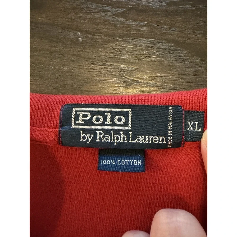 Polo Ralph Lauren Mens‎ XL Red Short Sleeve Cotton Pique Pony Logo Polo Shirt
